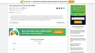 How to pay your LIC home loan online - CreditMantri