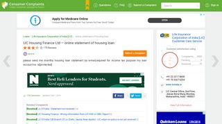 LIC Housing Finance Ltd — online statement of housing loan