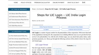 Steps for LIC Login - Life Insurance Corporation of India