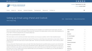 Email with CPanel and Outlook - Sacramento Web Design