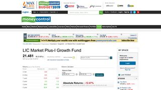 LIC Market Plus-I Growth Fund - Moneycontrol