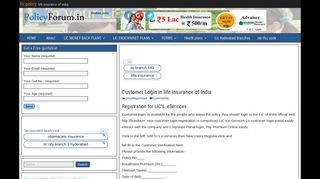 Customer Login in life insurance of India - lic policy - Lic of India Plans