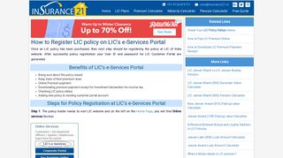 How to Register LIC Policy on LIC website - insurance21.in