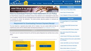 How to download LIC Policy Premium Payment Receipt - insurance21.in
