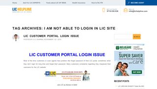 lic customer portal login issue - LicHelpline