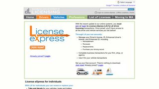 License eXpress - Dol.wa.gov