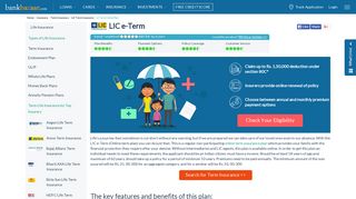 LIC e-Term Online Term Plan - Know Features & Benefits - BankBazaar