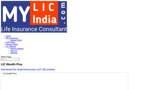 LIC Wealth Plus | My LIC India