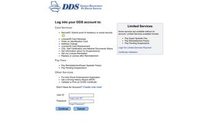 DDS Internet Services - Account Login