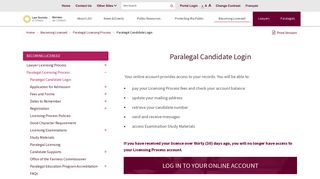 Paralegal Candidate Login | Law Society of Ontario