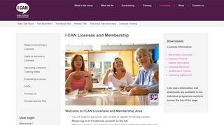 I CAN Licensee and Membership | I CAN Charity