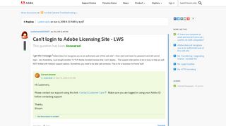 Can't login to Adobe Licensing Site - LWS | Adobe Community ...