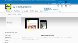 Subscribe to our Newsletter - Lidl UK