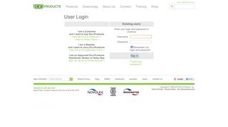 User Login - Eco-Products
