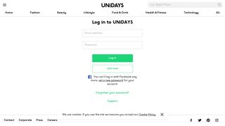 Log in to UNiDAYS