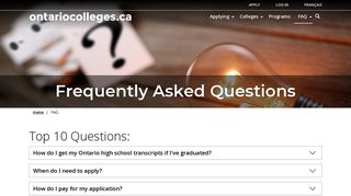Frequently Asked Questions | ontariocolleges.ca
