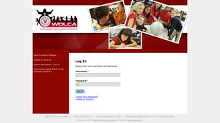 Word of Life Christian Academy - Online Application - Log In - RenWeb