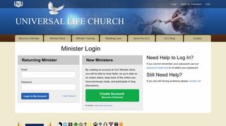 Minister Login - Universal Life Church