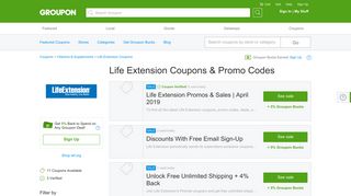 Life Extension Coupons, Promo Codes & Deals 2019 - Groupon