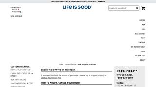 Check the Status of an Order | Life is Good® Official Site