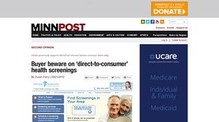 Buyer beware on 'direct-to-consumer' health screenings | MinnPost