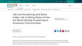 Life Line Screening and Bone Index, Ltd. to Bring State-of-the-Art ...