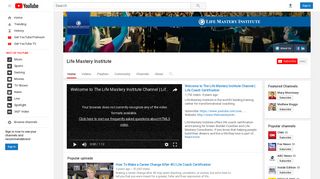 Life Mastery Institute - YouTube