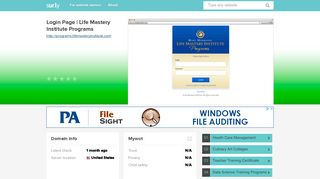 programs.lifemasteryinstitute.com - Login Page | Life Mastery Inst ...