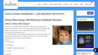 Who is Mary Morrissey / Life Mastery Institute? - Aurorasa Coaching