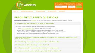 FAQ - Life Wireless Free Lifeline Phone, Free Government ...