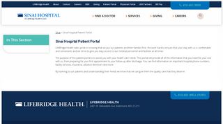 Sinai Hospital Patient Portal , Baltimore, MD ... - LifeBridge Health