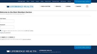 Login - Improving the health of the individuals and ... - LifeBridge Health