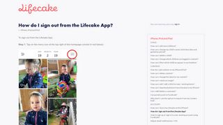 How do I sign out of the Lifecake App? – Lifecake Customer Support