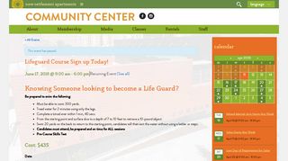Lifeguard Course Sign up Today! | Community Center