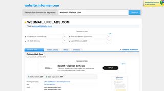 webmail.lifelabs.com at WI. Outlook Web App - Website Informer