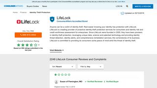 LifeLock - ConsumerAffairs.com