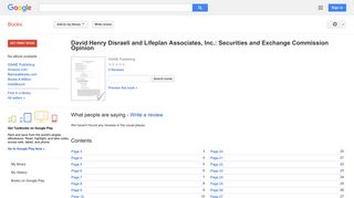 David Henry Disraeli and Lifeplan Associates, Inc.: Securities and ...