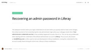 Recovering an admin password in Liferay - ACA Blog