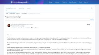 Programmatically auto-login - Forums - Liferay Community