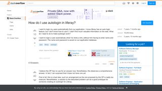 How do I use autologin in liferay? - Stack Overflow