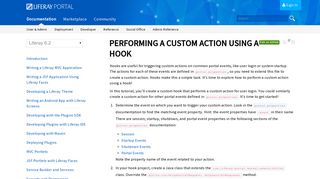 Performing a Custom Action Using a Hook - Liferay 6.2 - Liferay ...