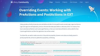 Overriding Events: Working with PreActions and ... - Liferay Community