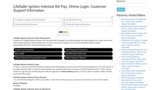 LifeSafer Ignition Interlock Bill Pay, Online Login, Customer Support ...