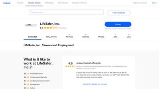 LifeSafer, Inc. Careers and Employment | Indeed.com