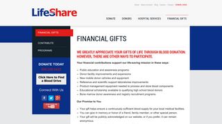 Financial Gifts - LifeShare Blood Centers