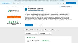 Top 3,107 Reviews and Complaints about LifeShield Security