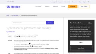 System access, passwords and security - Lifesize
