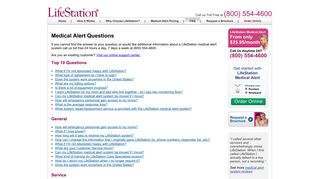 Medical Alert Questions - LifeStation