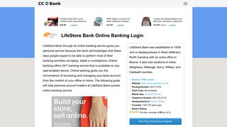 LifeStore Bank Online Banking Login - CC Bank