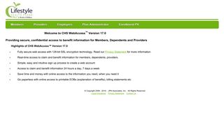 Claims / Benefits - Lifestyle Health Plans Web Portal Version 17.0